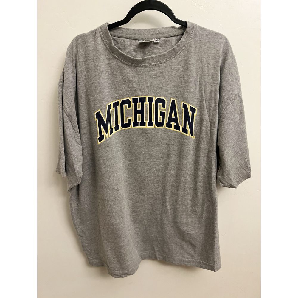 Men's Michigan Wolverines Gray Blue Lettering /yellow Outline‎ Sz2XL
